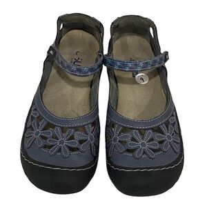 JAMBU JBU Wildflower Denim Blue Mary Jane Flat - Like New - Size 9